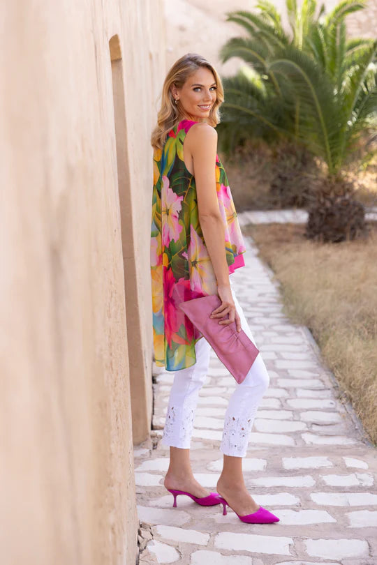 Frank Lyman Top 246482 Fuchsia/Green