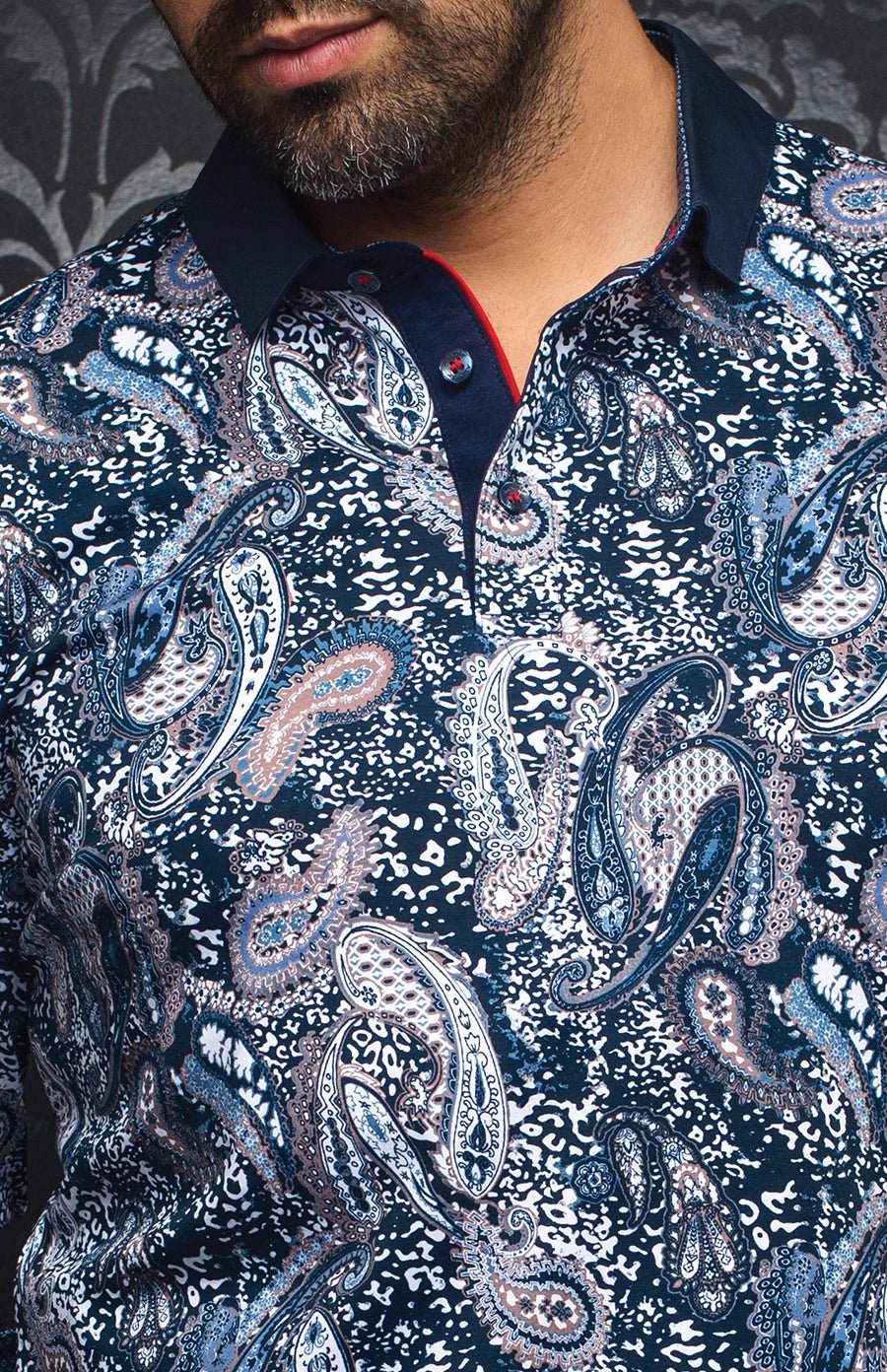 Polo | AHMOSIS, Navy / Tabacco - AU NOIR