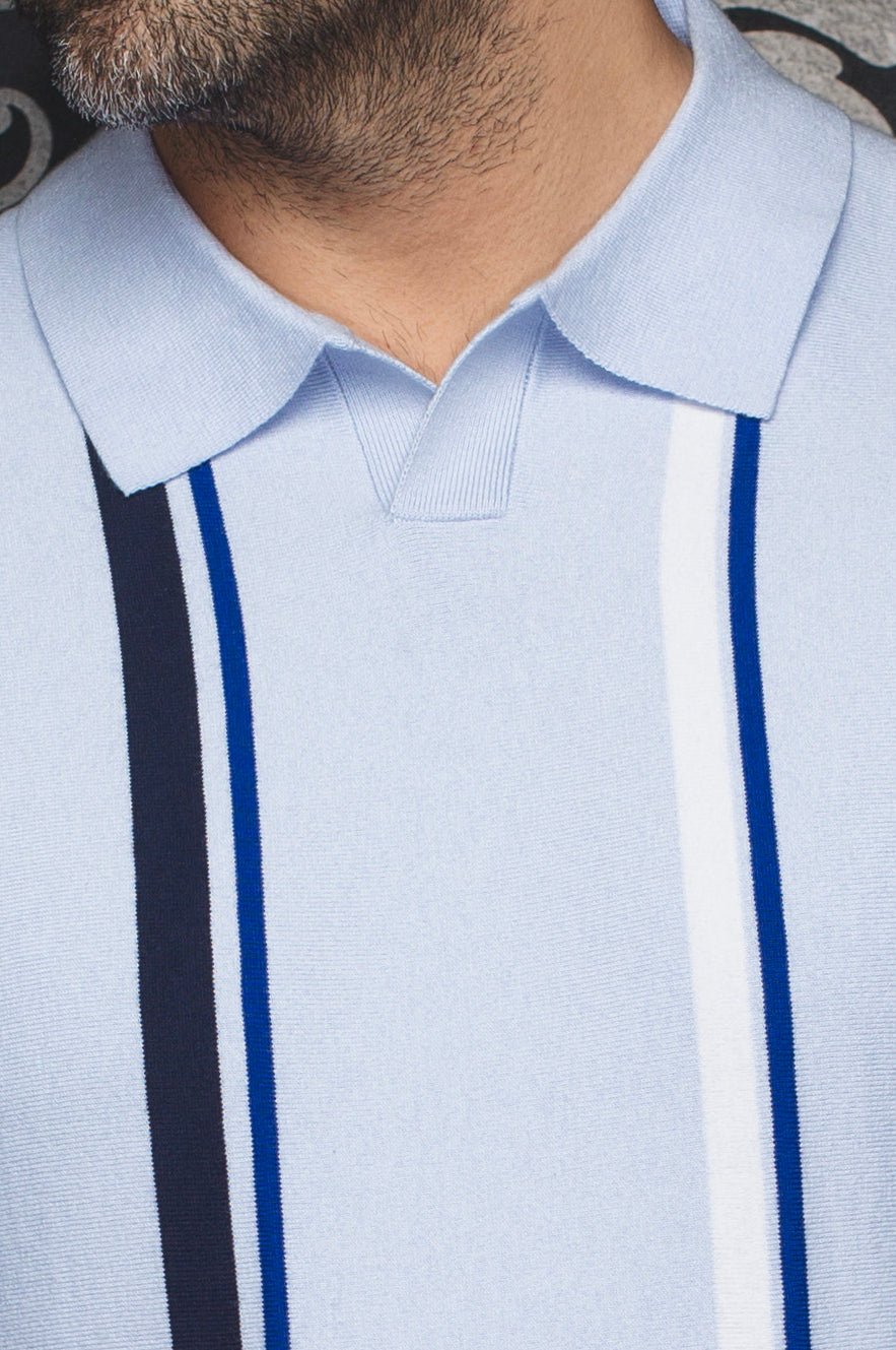 POLO LAINE DE MÉRINOS | AVERY, Light Blue - AU NOIR