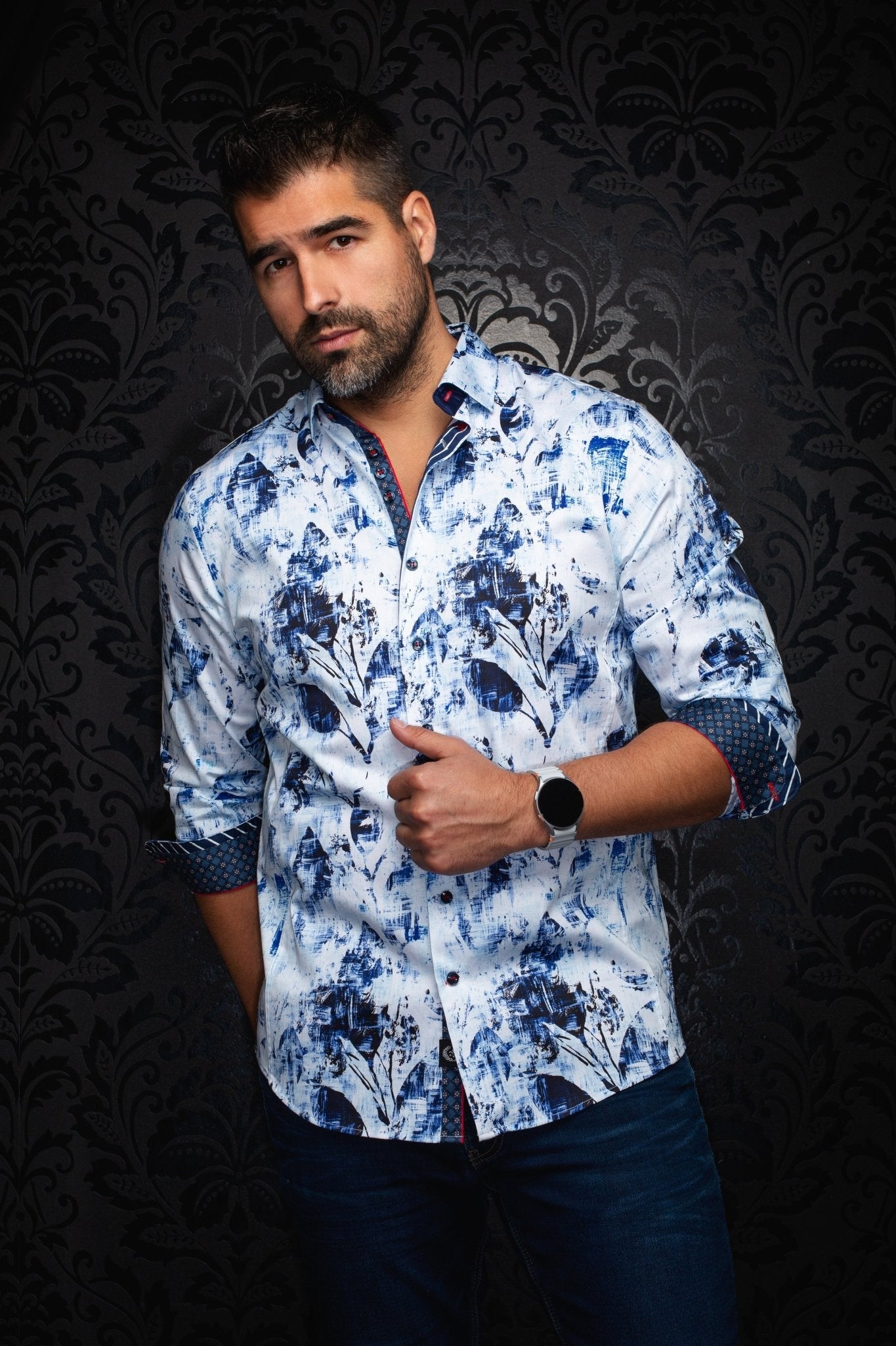 CHEMISE | JASPER, White blue - AU NOIR