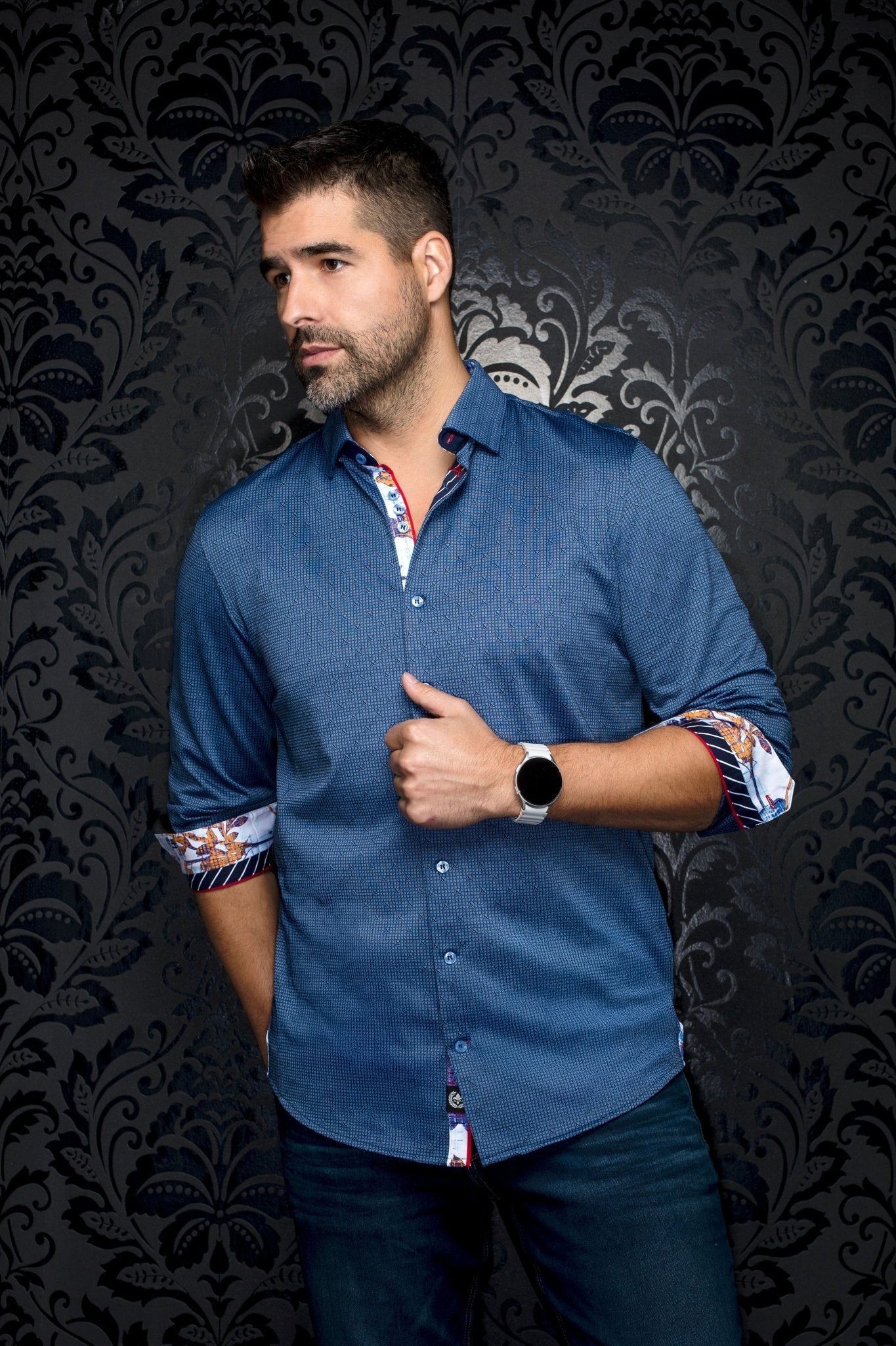 CHEMISE | PALMA, Navy - AU NOIR